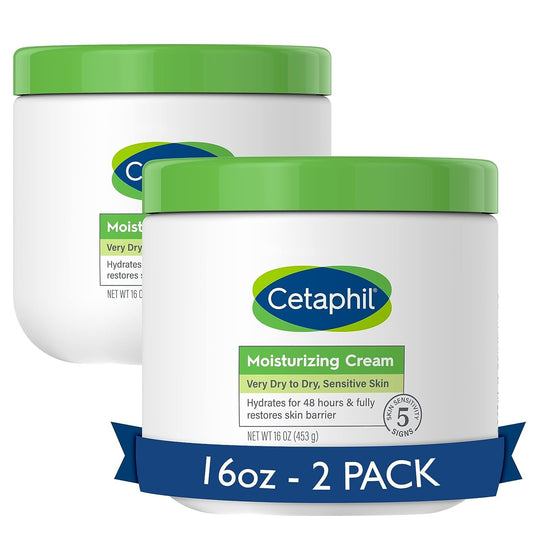 Cetaphil Body Moisturizer, Hydrating Moisturizing Cream for Dry to Very Dry, Sensitive Skin, NEW 16 oz 2 Pack,