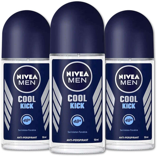 Wholesale Nivea for Men Cool Kick Deodorant ROLL-ON, PACK OF 3 50 ML / 1.7 OZ