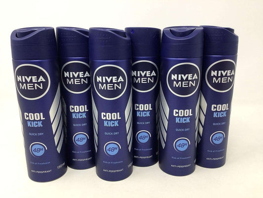 Wholesale 6 PACK Nivea Men Cool Kick 48h Anti-Perspirant 150ml