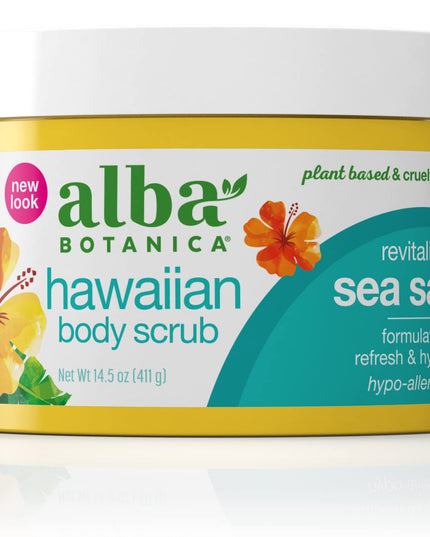 Wholesale 14.5 oz Alba Botanica Hawaiian Body Scrub, Revitalizing Sea Salt