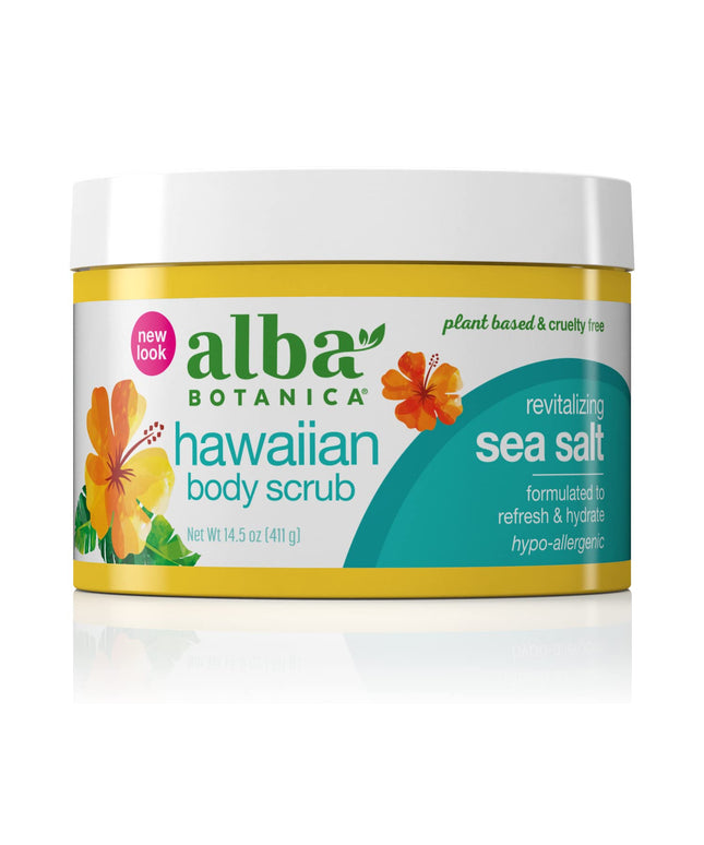Wholesale 14.5 oz Alba Botanica Hawaiian Body Scrub, Revitalizing Sea Salt