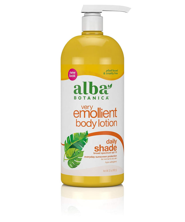 Wholesale 32 OZ Alba Botanica Very Emollient Body Lotion, Daily Shade SPF 15