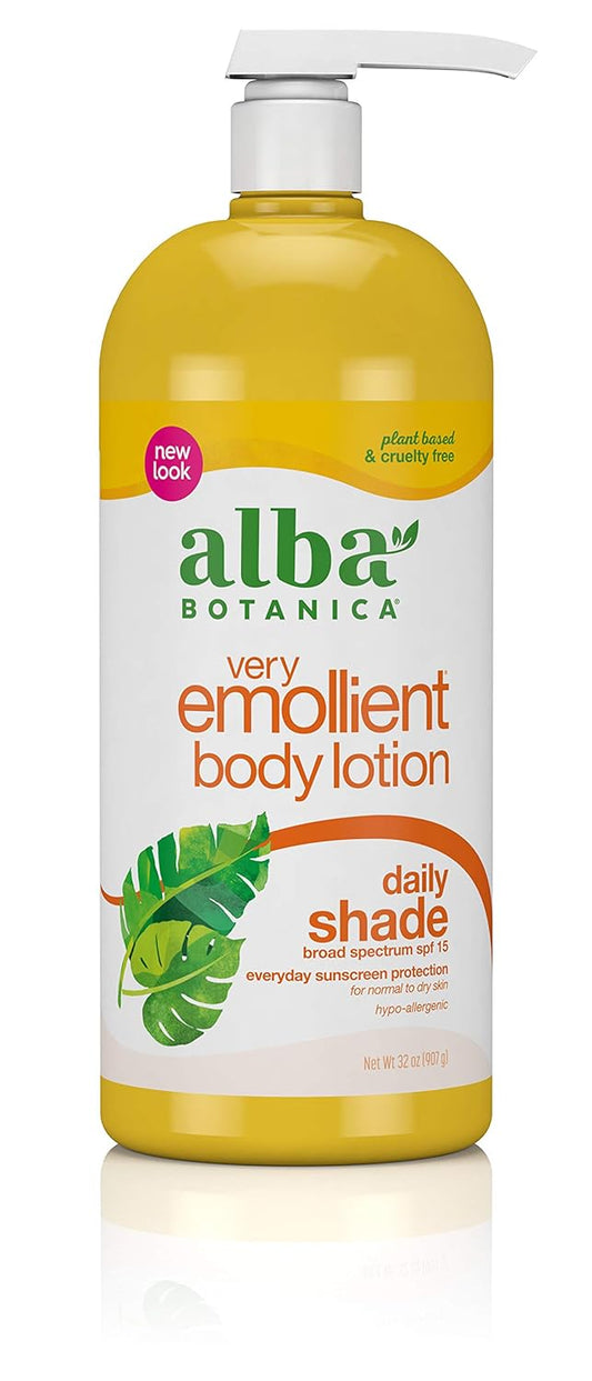 Wholesale 32 OZ Alba Botanica Very Emollient Body Lotion, Daily Shade SPF 15