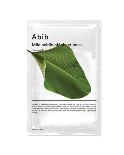 Abib Mild Acidic pH Sheet Mask Heartleaf Fit 30ml X 10pcs
